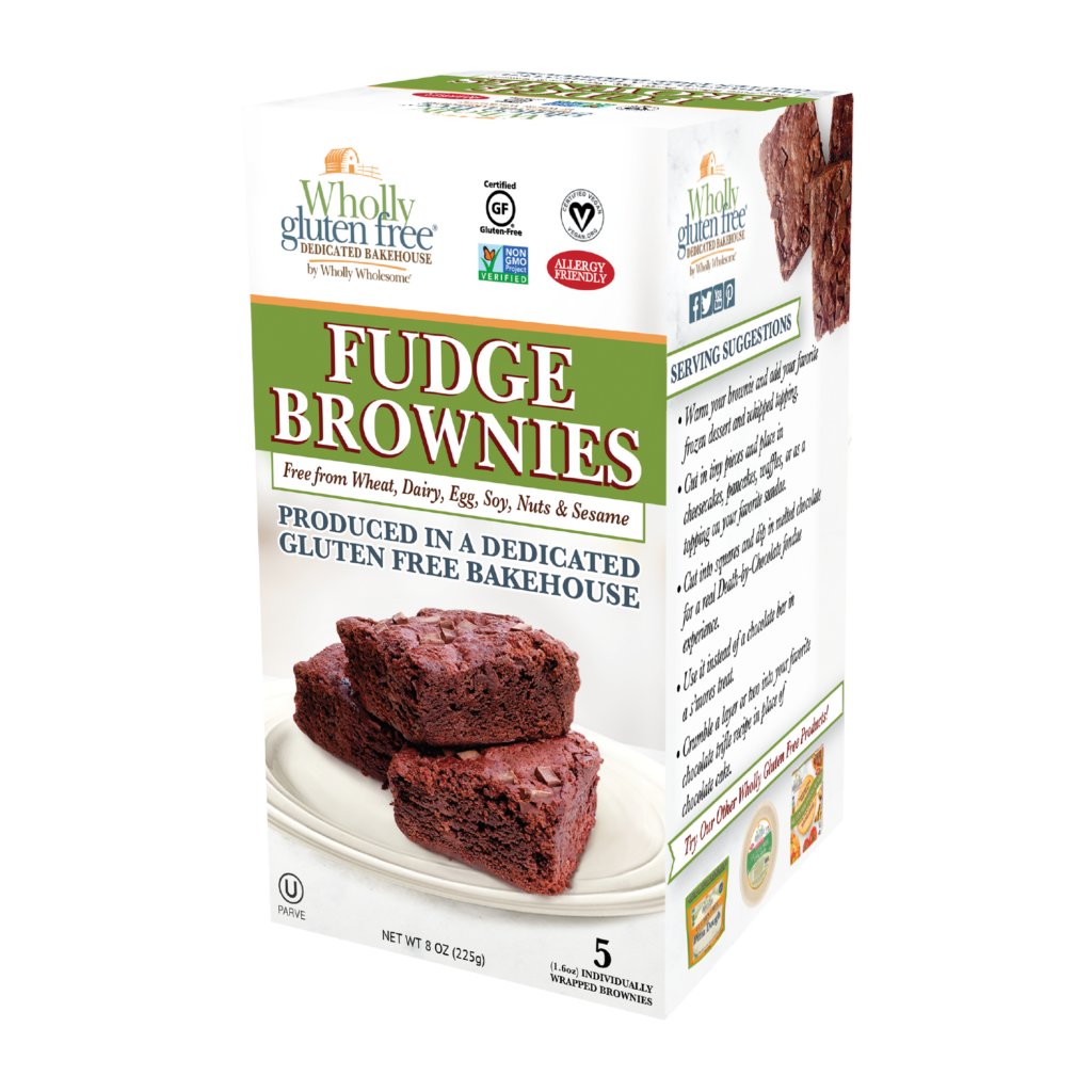 Single Serve Gluten Free and Vegan Fudge Brownies (5 Pack) Wholly
